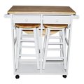 Yu Shan Co Usa Yu Shan CO USA Ltd 355-21 Breakfast cart with drop-leaf table  White 355-21